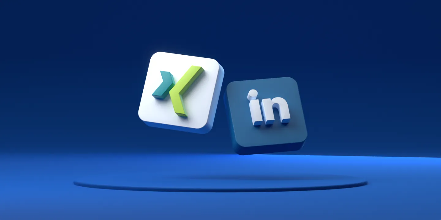 Symbole der beruflichen Netzwerke Xing und LinkedIn