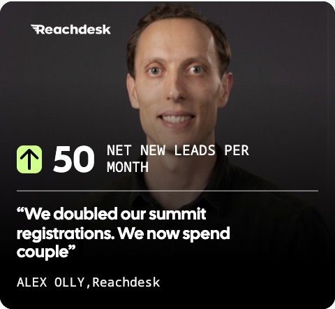 Success Story von Reachdesk: 50 neue Leads pro Monat. Alex Olly, Reachdesk