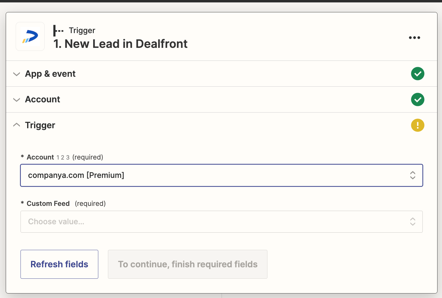 Zapier integration with Leadfeeder