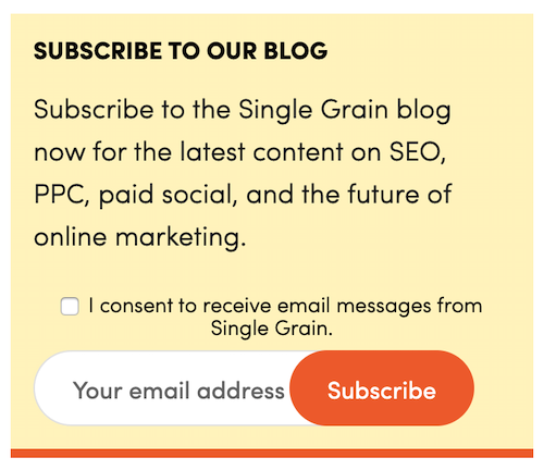 Singlegrain blog lead generation